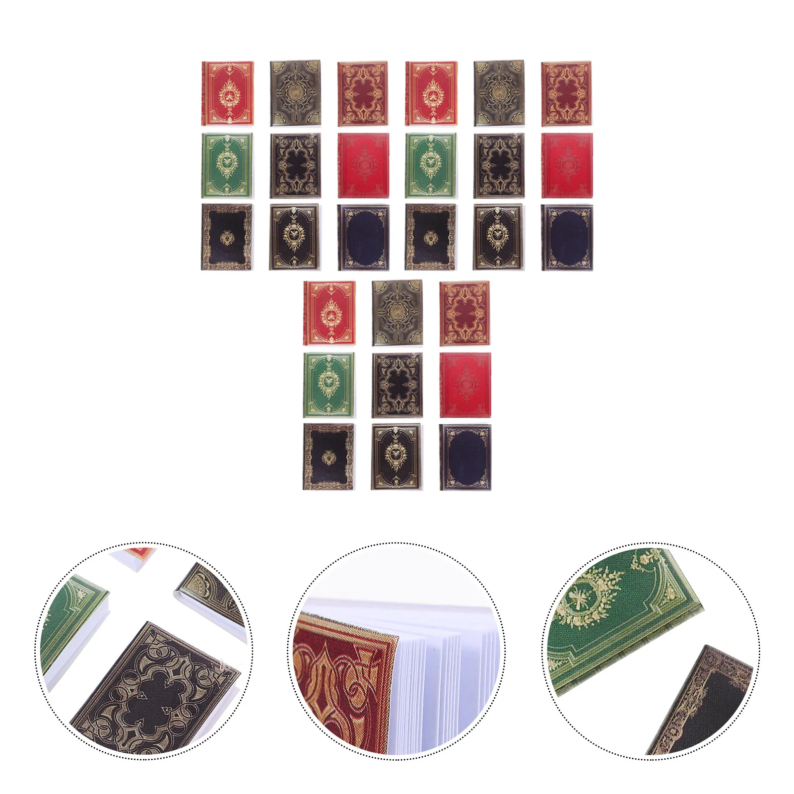 

27 Pcs Dollhouse Books Mini Craft Vintage Decor Micro Scene Prop Models Retro Paper Girl Home