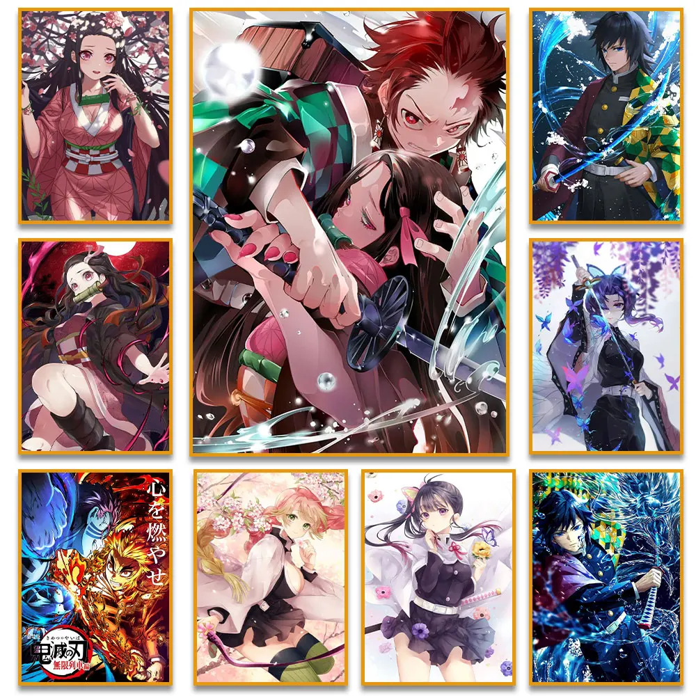 

Digital Oil Painting Japanese Classic Anime Demon Slayer DIY Hand Painted Canvas Paint By Number Home Decor Gift