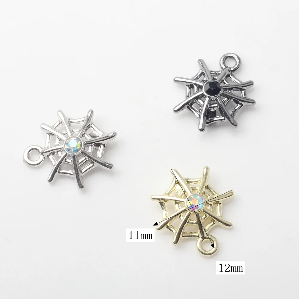 wa pajęczyna z błyszczącymi zawieszkami kryształu górskiego dla rzemiosła Charms do wyrobu biżuterii 10 sztuk/partia