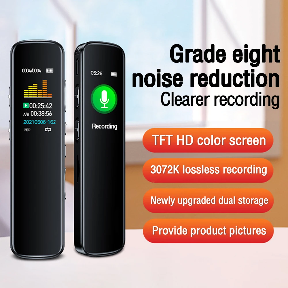 Mp3 Player Telephone Audio Recording Dual Arc Microphone Digital Voice Recorder