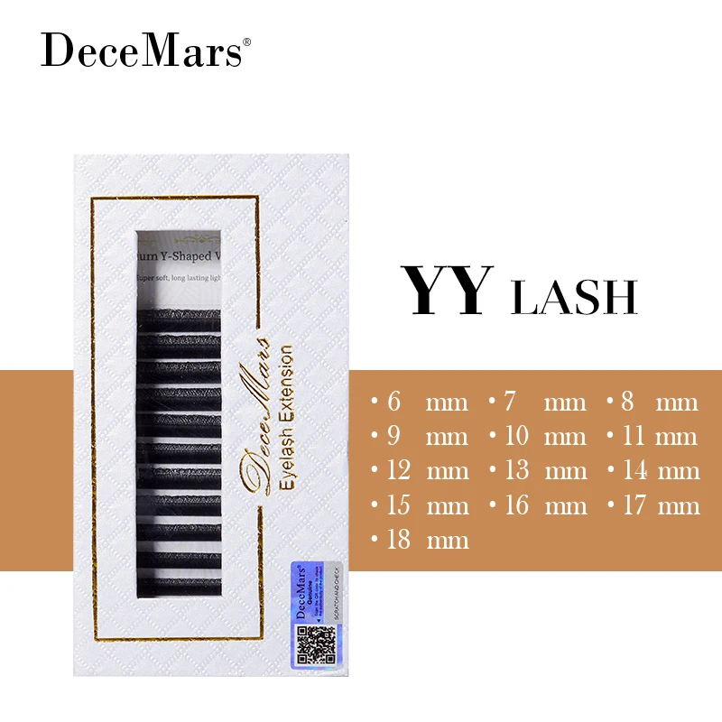 DeceMars YY-образные черные и коричневые ресницы для наращивания двухсторонние