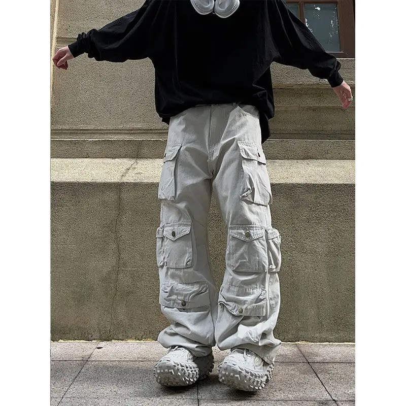Y2K-ropa de calle para hombre y mujer, pantalón de chándal de pierna ancha, estilo Harajuku, informal