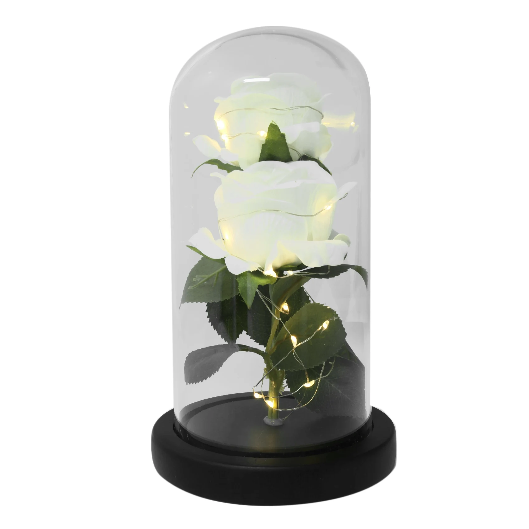 

Rose That Lasts Forever Preserved Flower in Glass Dome LED Light for Valentine's Day Birthday Women Gifts,White