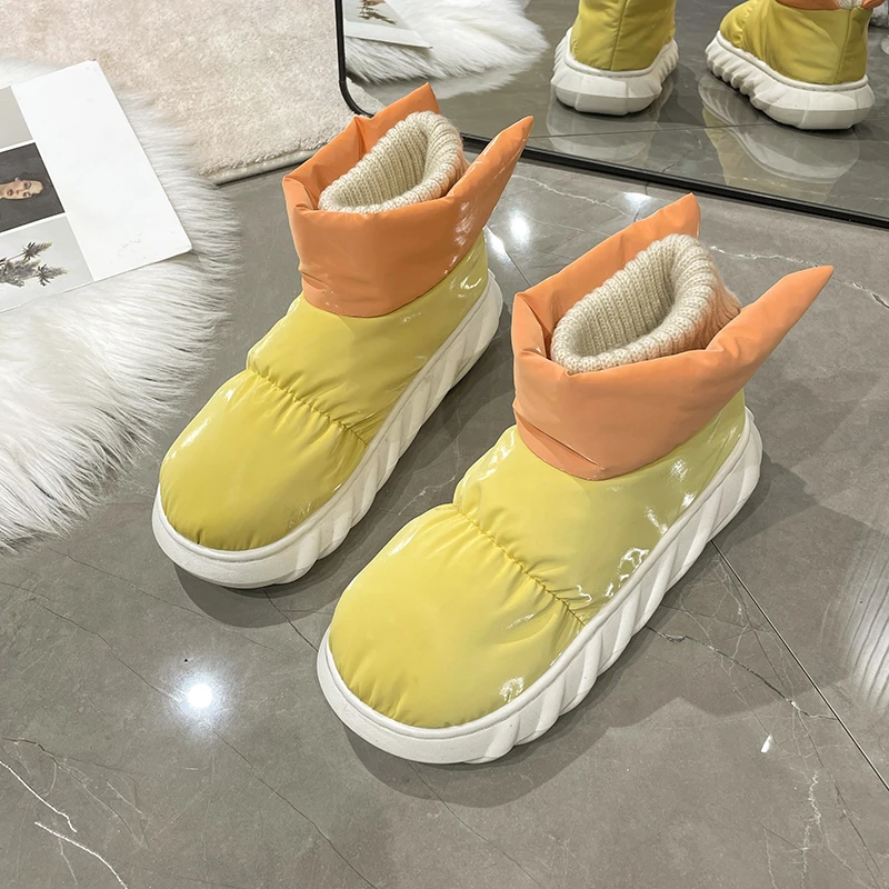 STRONGSHEN Women's Ankle Boots Winter Soft Female Thick Platform Warm Cotton Shoes Outdoor Waterproof Non-slip Woman Snow Boots