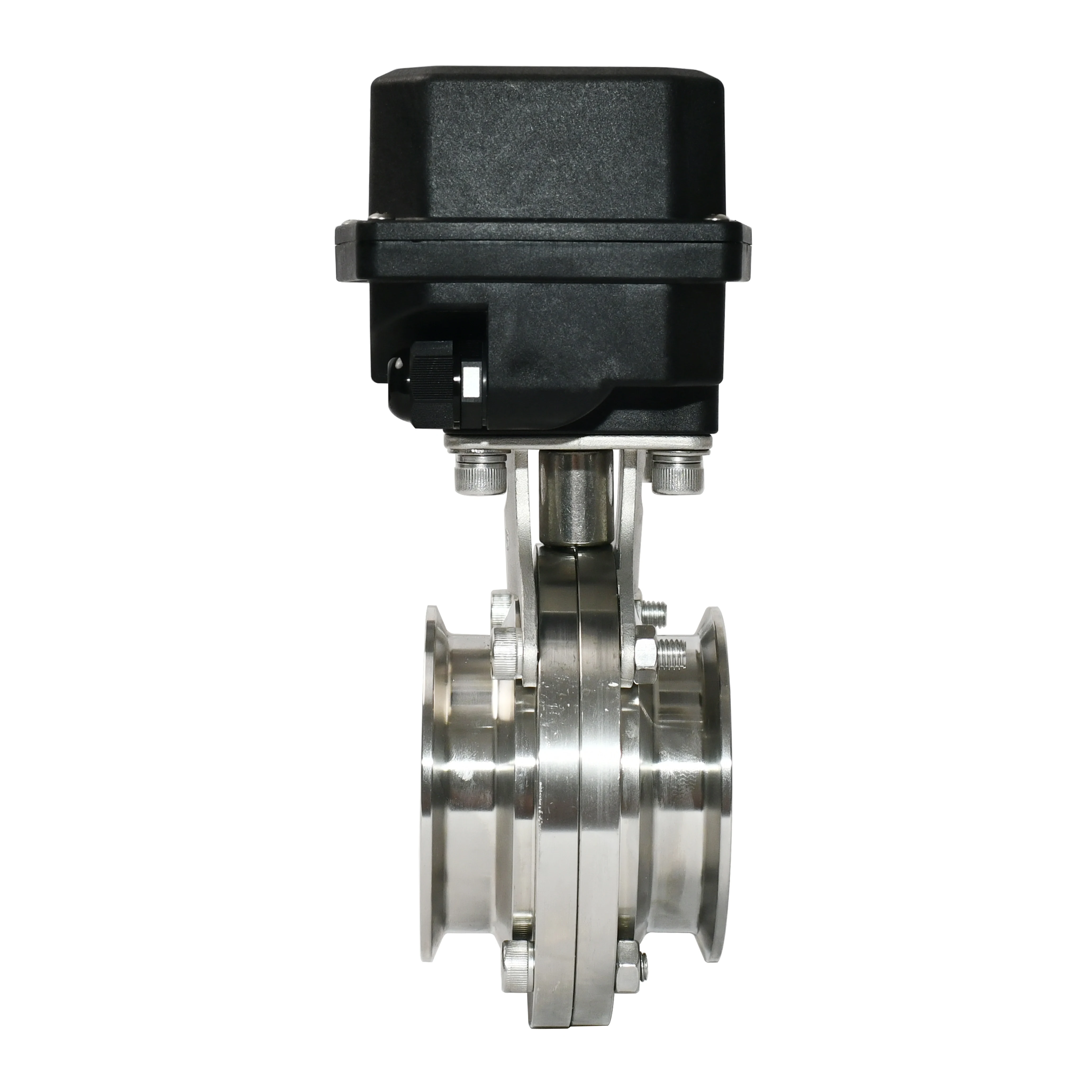 Фото A550-M50-SD-B 57 мм, нержавеющая сталь SS304, с тройным зажимом, DC12-24v, Modbus RTU 485, пропорциональный регулирующий дисковый клапан. №3