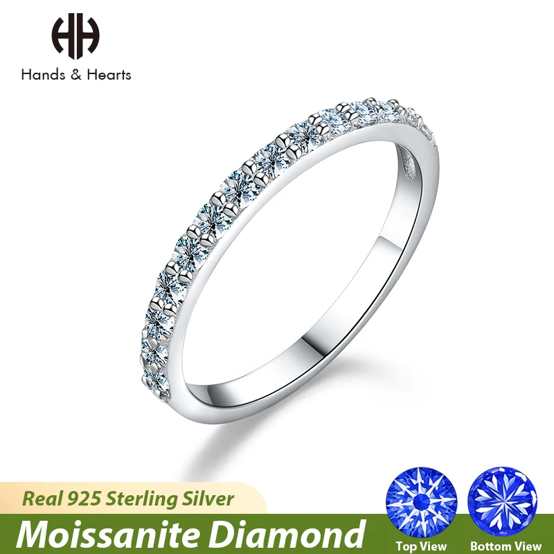 

Парные кольца для женщин H & H из серебра 925 пробы с муассанитом и бриллиантом