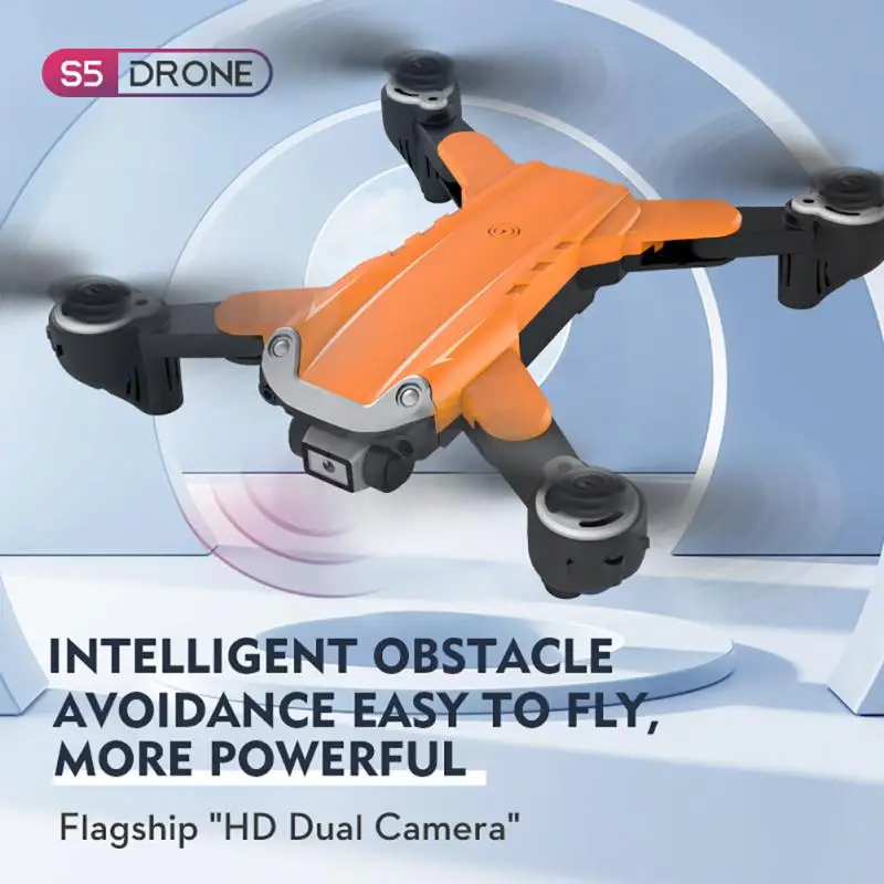 

Новинка Дрон S5 с двойной камерой 4K HD WiFi FPV RC Квадрокоптер умный обход препятствий Безголовый режим Профессиональный для начинающих