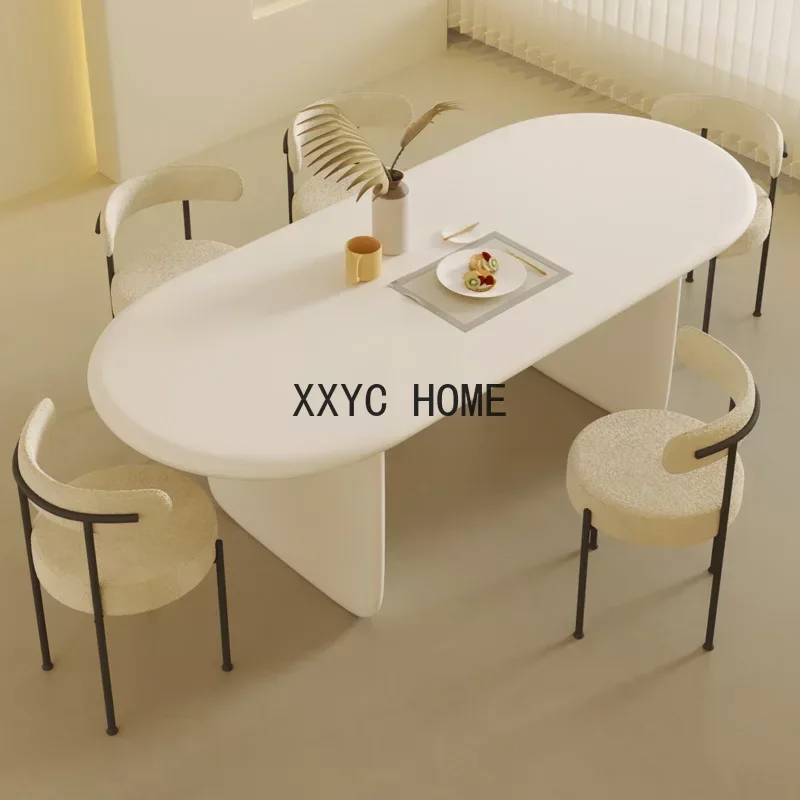 Минималистичные Сланцевые обеденные столы Овальный ретро скандинавский дизайн