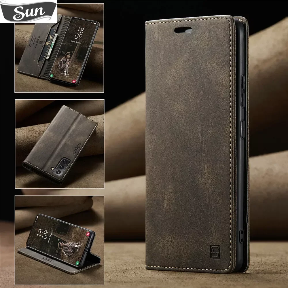 

Ультра-чехол для Samsung Galaxy S23, кожаный чехол с магнитной застежкой и отделением для карт для Galaxy S23 Plus, роскошный чехол-подставка, чехол-Бумажник для телефона