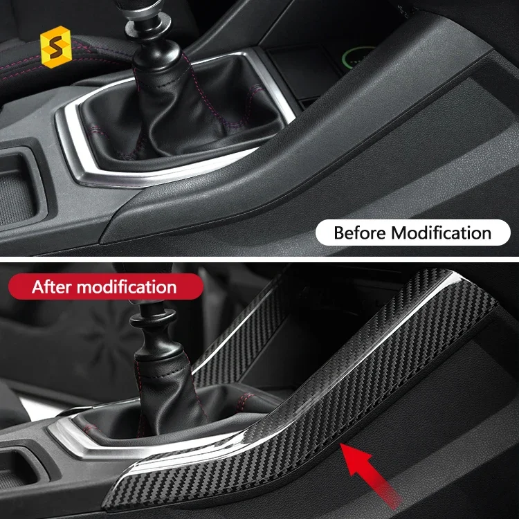 Фото Shasha Carbon Автомобильный переключатель передач Боковая декоративная накладка из углеродного волокна Интерьерные аксессуары Накладка для Subaru WRX №4