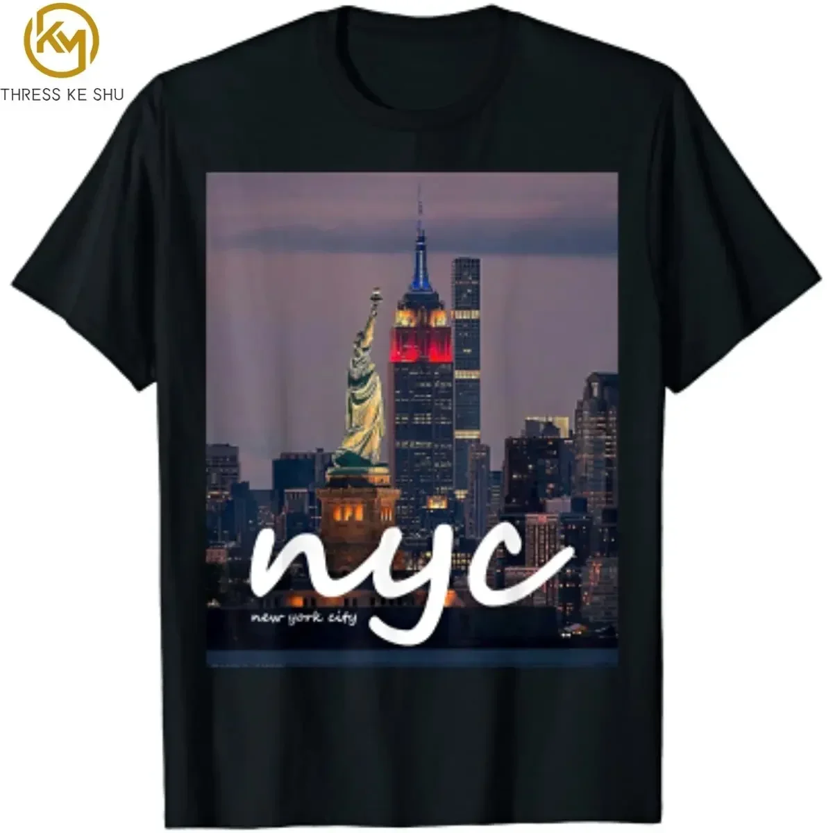 Рубашка с рисунком Статуя Свободы Нью-Йорка футболка хлопковые повседневные