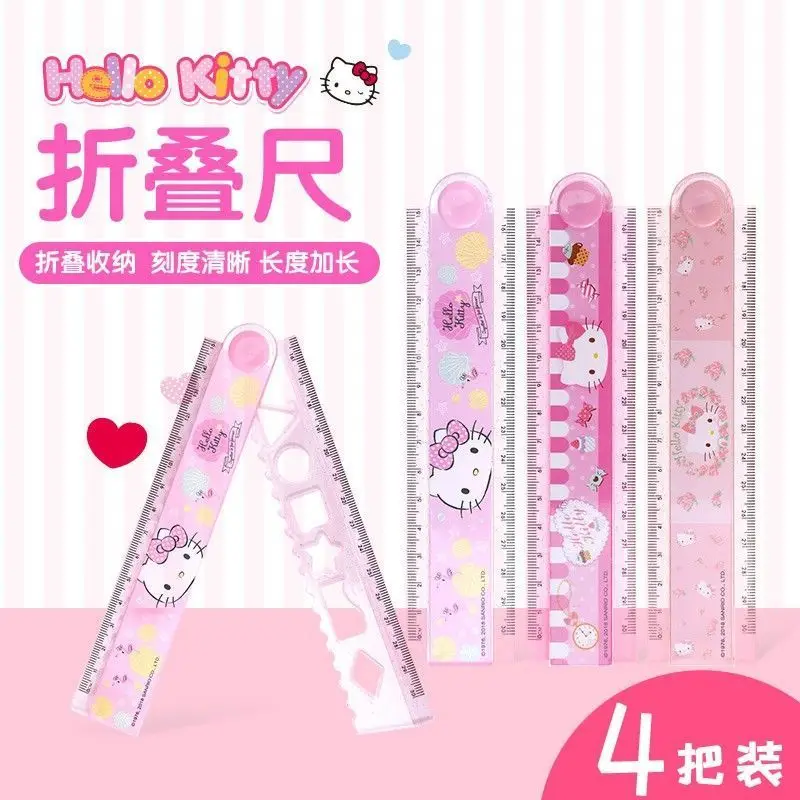 

Sanrio Anime Peripheral Kawaii Cartoon Cute Hello Kitty Ins Folding Ruler Creative Multifunctional Ruler Prize Gift Wholesale