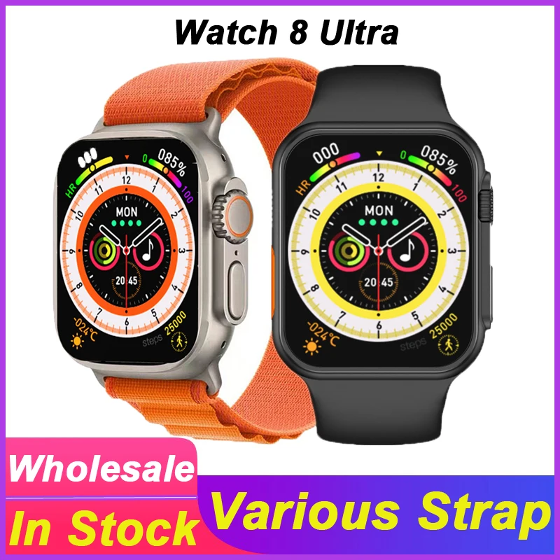 Смарт-часы8Ultra Smartwatch Мужчины Женщины Bluetooth Звонки Фитнес Спорт Беспроводная зарядка Водонепроницаемы Новые смарт-часы