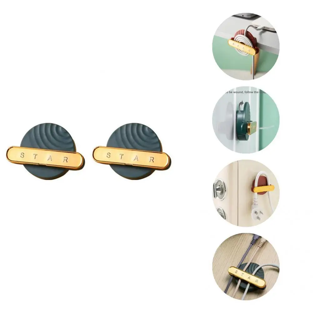 

Lightweight 2Pcs/Set Chic Bite Resistant Fantasy Wire Hook HIPS Cable Organizer Universal for Living Room