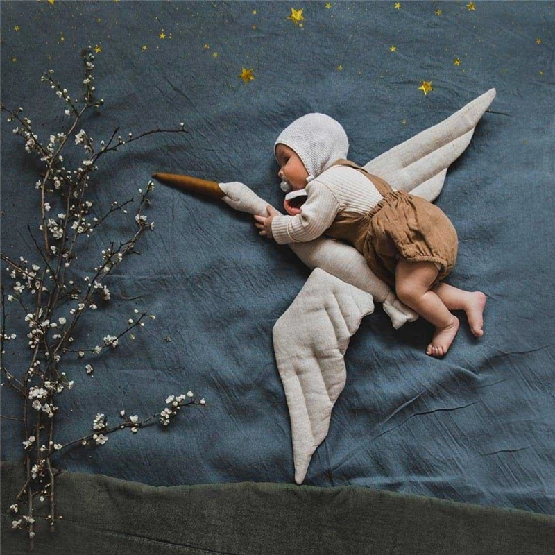 

Creative Fabric Swan Pendant Cotton Line Wall Hanging Swan Plush Stuffed Doll Soothing Pillow Home Bedroom Nursery Hang Ornament