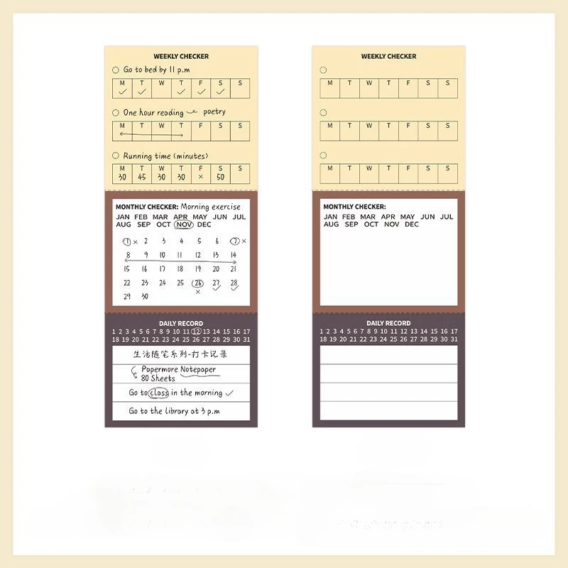 

240sheet Siimplicity Writable Tear-Off Notepad Set To-Do List Checklist Paper Scrapbook Memo Pad Minimalist Life Journal Gift