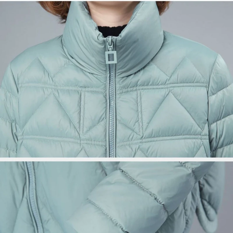 Quilted Winter Cotton Jacket Women Parkas Warm Long Sleeve Lightweight Short Top Outerwear Slim Korean Fashion Coat New