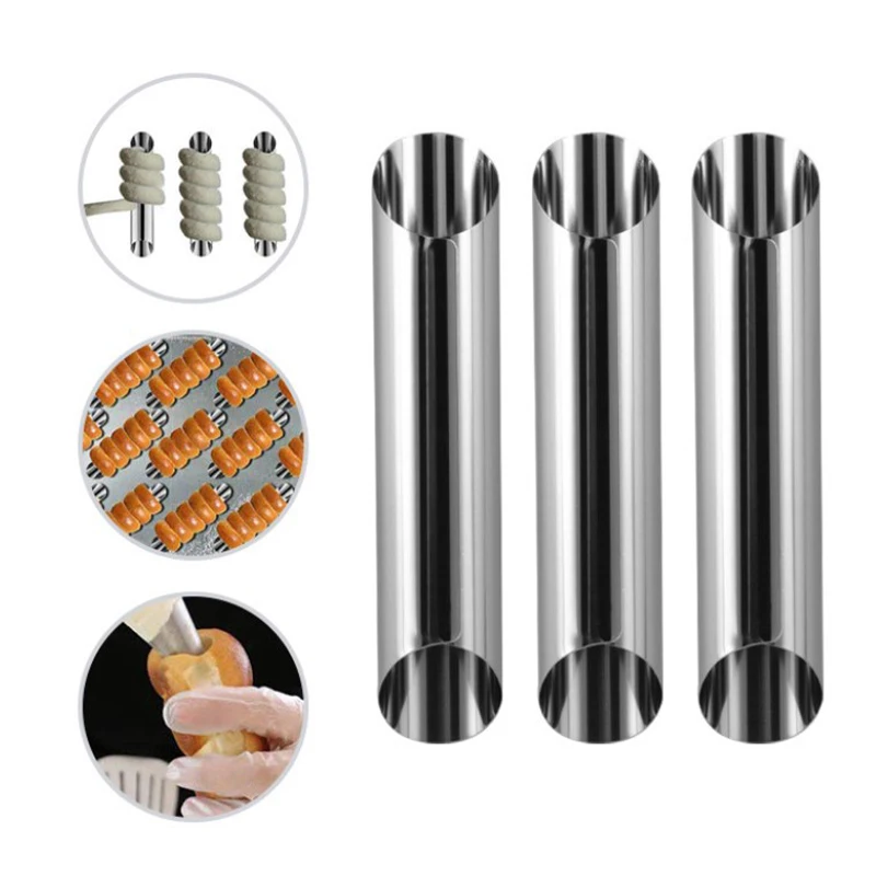 

5pcs Kitchen Stainless Steel Baking Cones Horn Pastry Roll Cake Mold Spiral Baked Croissants Tubes Cookie Dessert Tool