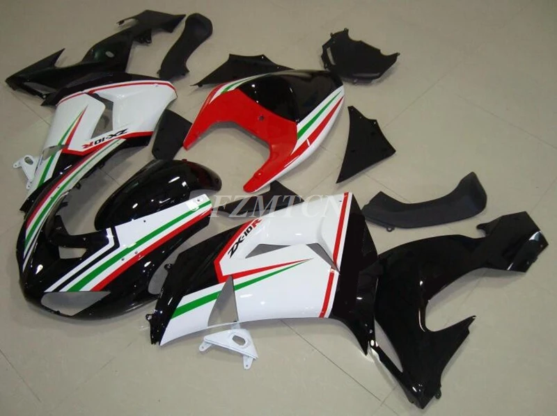 

4Gifts New ABS Whole Motorcycle Fairings Kit Fit for Kawasaki Ninja ZX-10R ZX10R 2006 2007 06 07 Bodywork Set Red Green