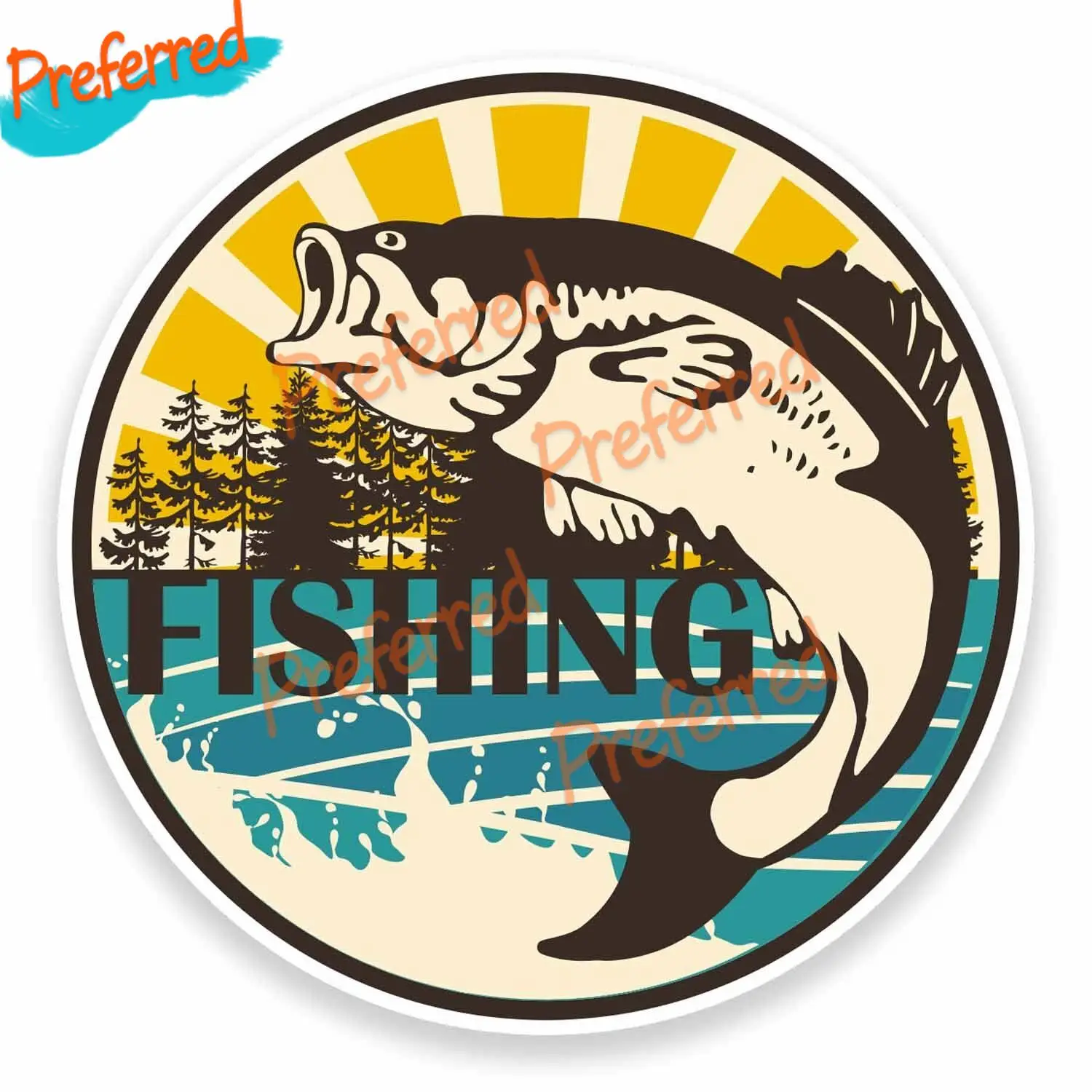 

15cm Fish Vinyl Sticker Laptop Car Fishing Box Tackle Dad Gift Fisher Decal Die-Cut Waterproof PVC