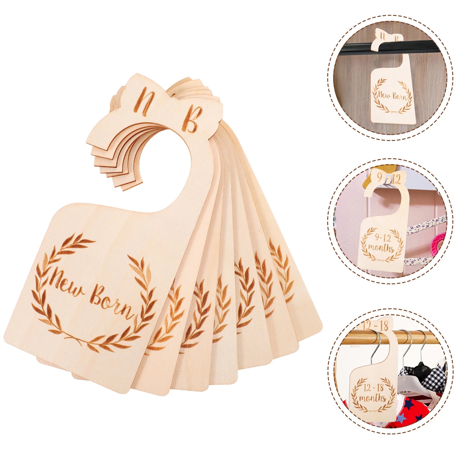 

Dividers Baby Closet Nursery Size Clothes Divider Clothing Organizer Newborn Hanger Kids Hangers Wooden Organizers Gifts Shower