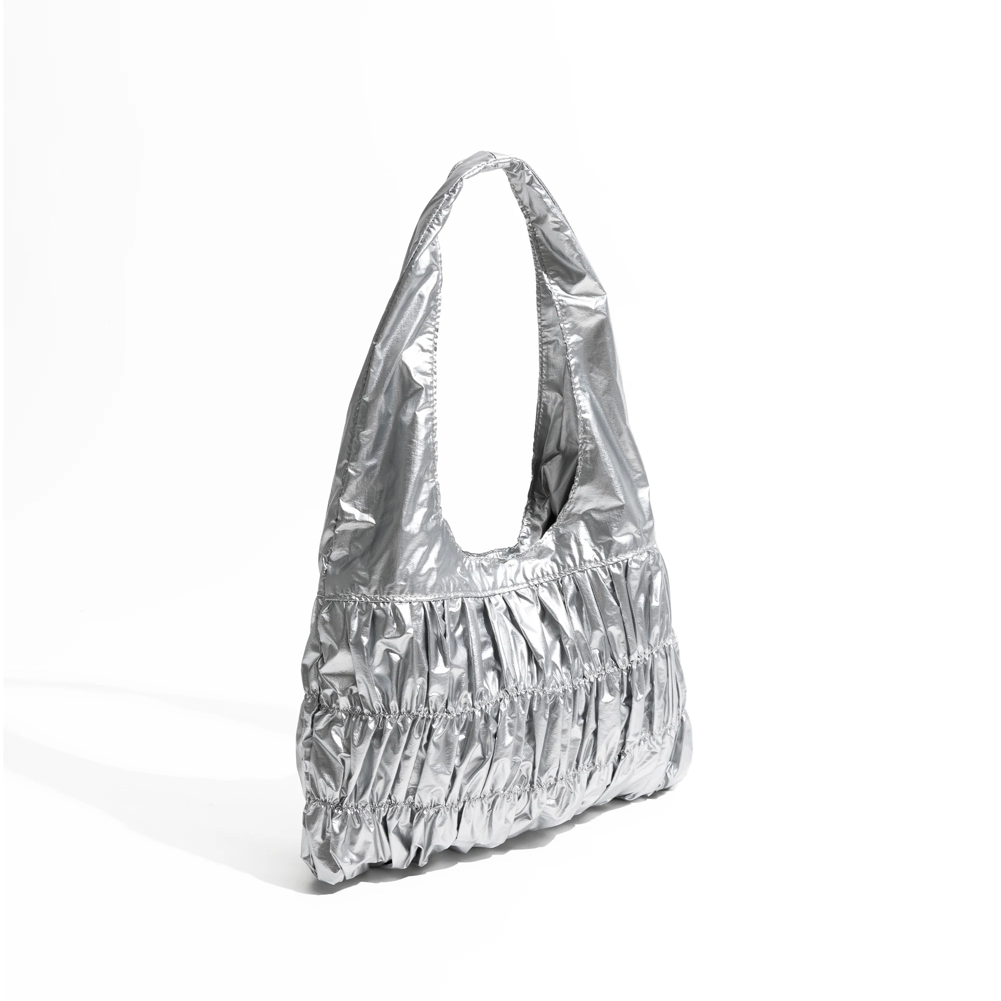 MABULA Роскошный дизайн со рюшами женская сумка через плечо глянцевая большая