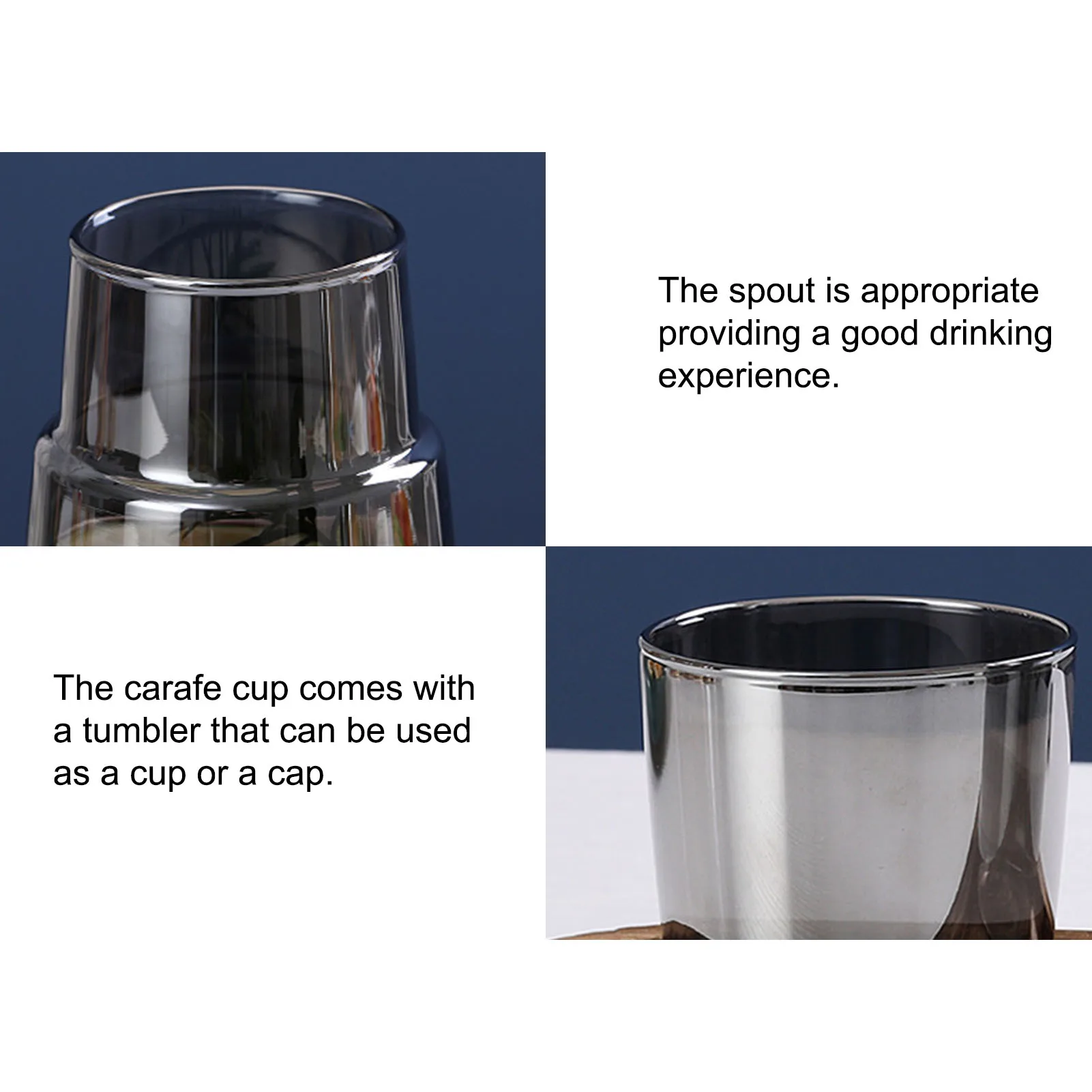 

750 мл/850 мл набор прикроватного графина для воды с стеклянным стаканом набор для спальни стеклянная подставка для спальни элегантный стекля...