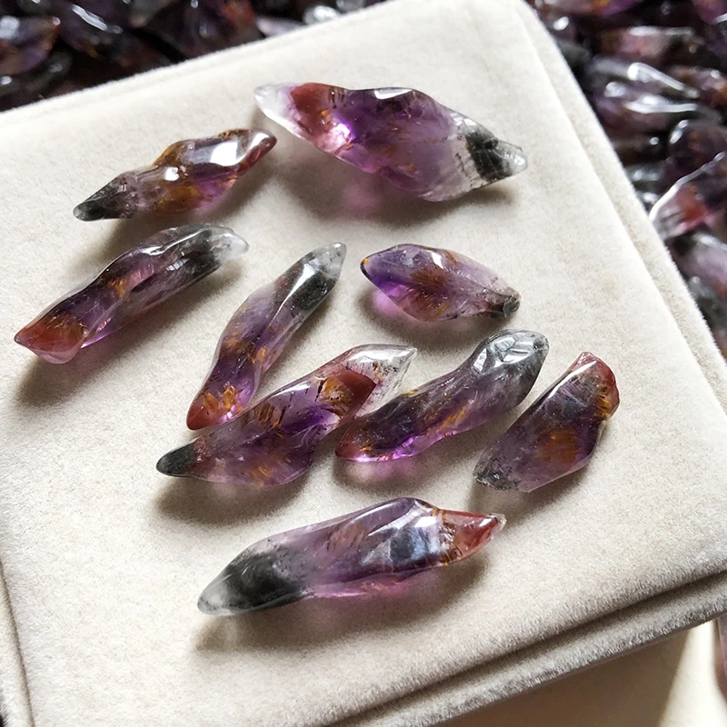 

Natural Purple Cacoxenite Red Auralite 23 Oval Pendant Canada 25-20mm Rutilated Raw Material Women Men Necklace Jewelry AAAAA