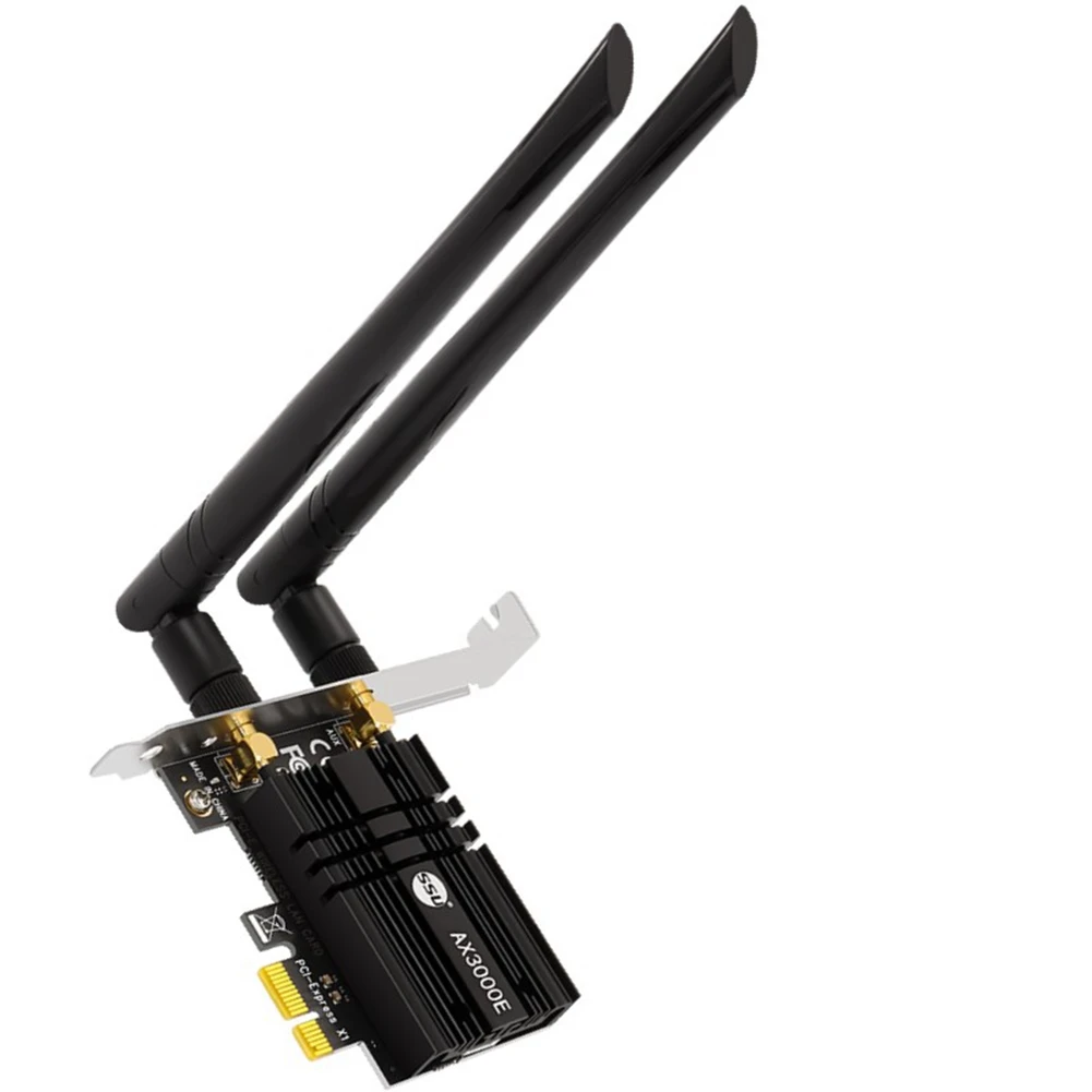 

SSU AX3000E Tri Band 2974Mbps WiFi6 PCIe Wifi Adapter Bluetooth5.2 Wireless 2.4G/5G/6Ghz 802.11Ac/AX 6G Wi-Fi 6E Card for PC