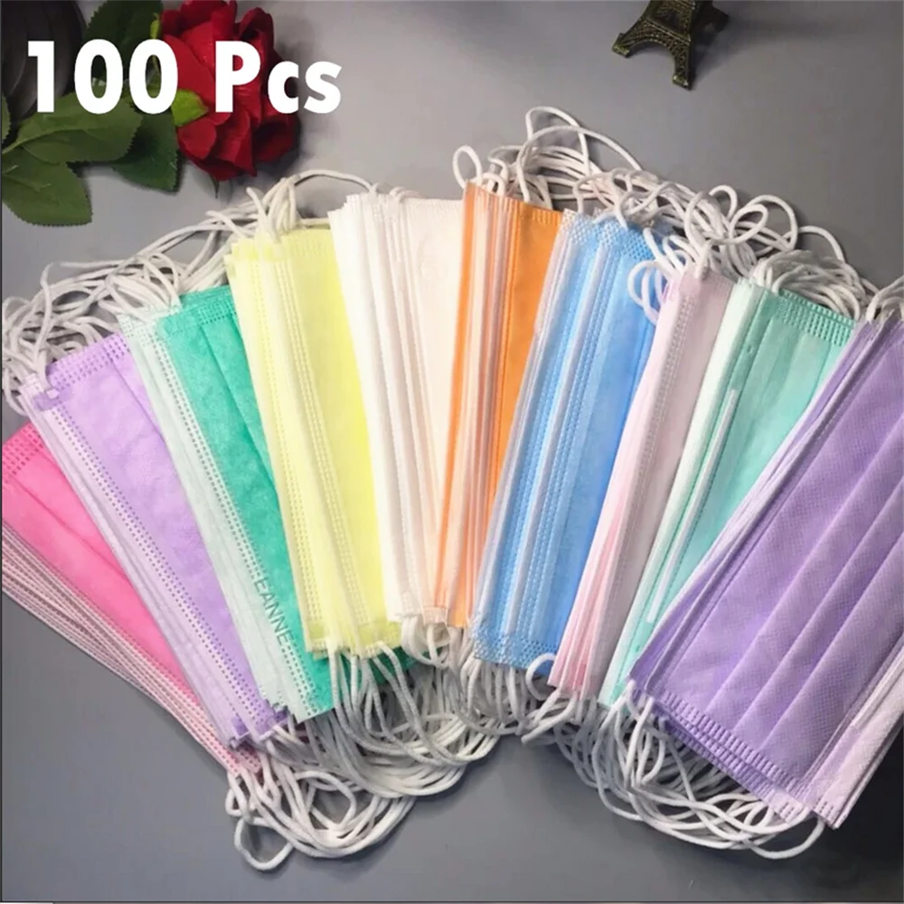 

10-100PCS Blue Disposable Face Masks Mascarillas Quirurgicas Homologadas Mouth Face mask Adults Non-wove Filter mask mascarillas