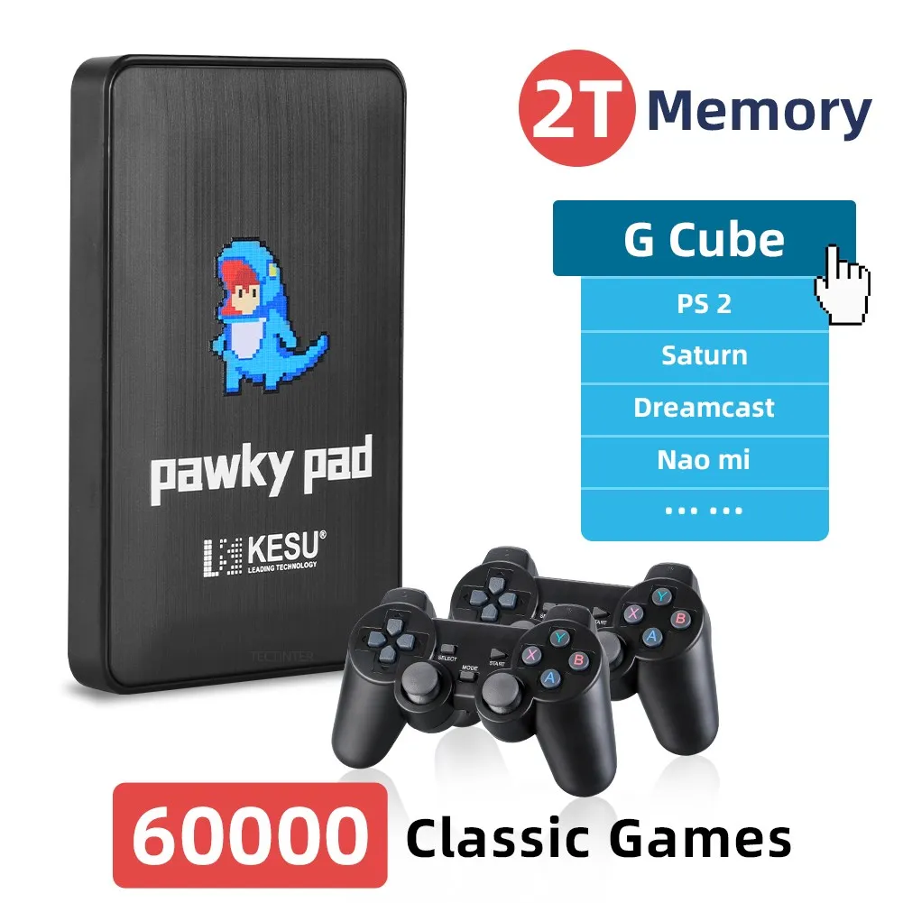 

Pawky Pad Retro Video Game 2T 4K 3D Game Console for G Cube/Saturn/PS2/Naomi/N64 60000 Games for Windows 107 Classic Game Series