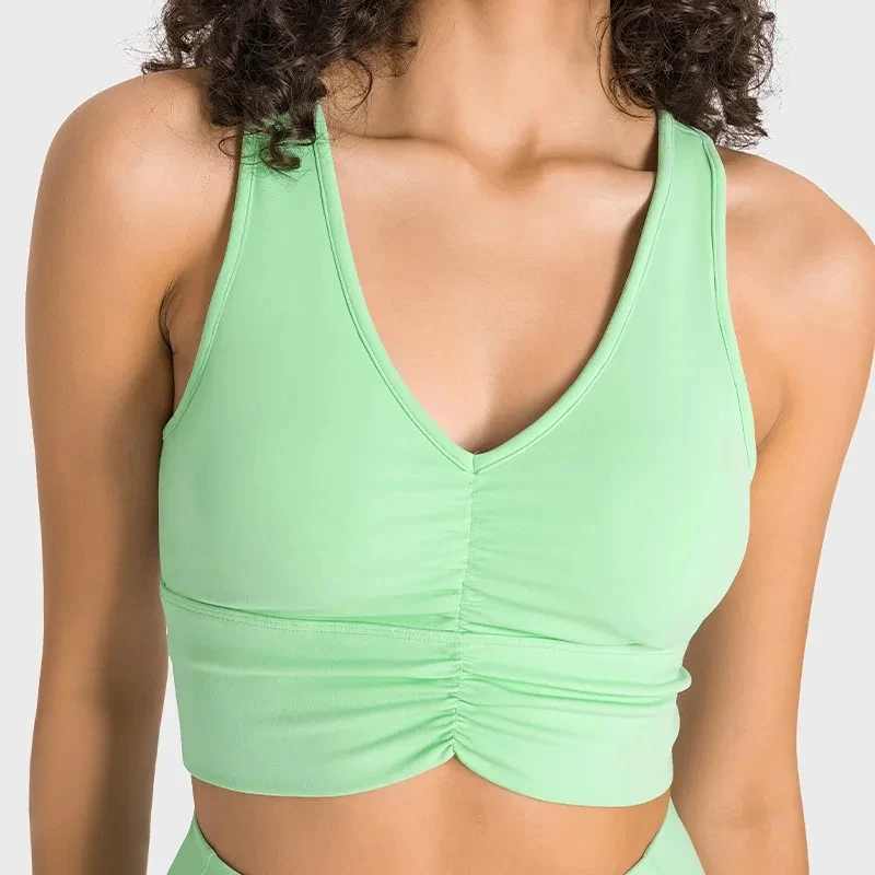 

New Yoga Set Shockproof Sports Bra Side Pockets Fitness Suit