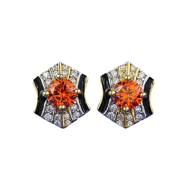 Серьги Xiaohongshu из серебра 925 пробы с позолотой 50, розовые, антикварные, оранжевые, Fanta, простые, модные и универсальные (art.: 3920d0dbb78a8) - 3920d0dbb78a8