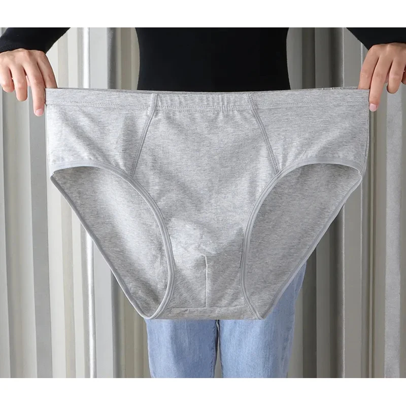 4Pcs Plus Size Men's Briefs Underwear Cotton Fat Loose Breathable Fat Shorts Head Plus Fertilizer Increase 250 kg.
