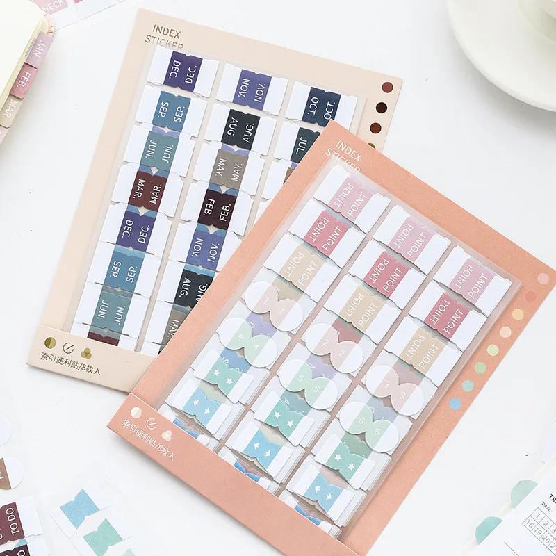 

Ins Retro Color Index Sticker Mark Classification Bookmark Post Tabs Label Instruction Kawaii Stationery School Office Supplies