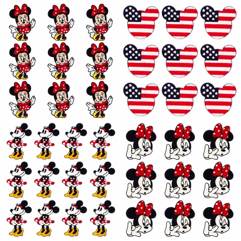

10 pcs/lot Wholesale Cartoon Patches For Clothing Towel Embroidery Sew On Patches Sequin Disney Decor For Kids
