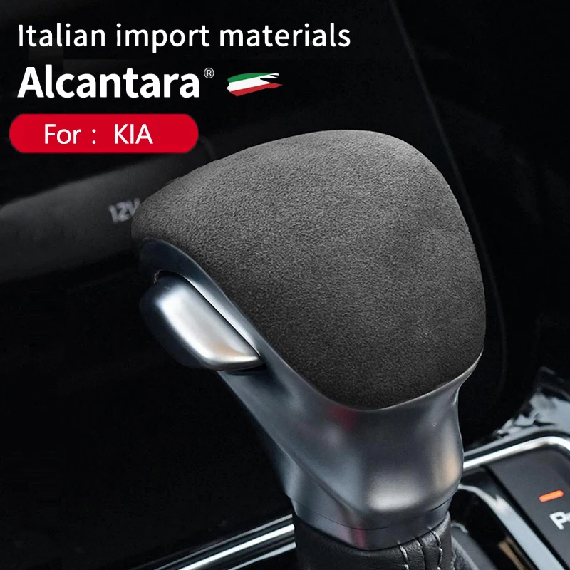 

Alcantara For KIA K3 Sportage R 2019 2020 2021 Car Styling Gear Shift Handle Cover Gearbox Lever Decoration Sticker Accessories