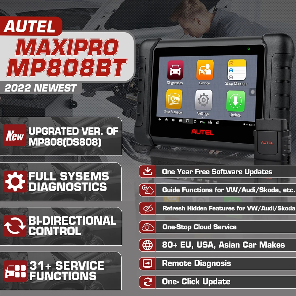 Autel MaxiPRO MP808BT автомобильный диагностический инструмент Профессиональный OBD2