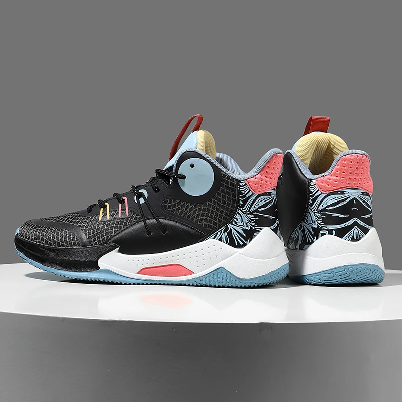 New Men Basketball Shoes Athletic Training High Ankle Basketball Boots Breathable Sports Shoes Men Luminous Basketball Sneakers