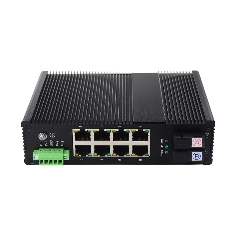 

Gigabit 2 optical 8 electrical industrial grade fiber optic switch