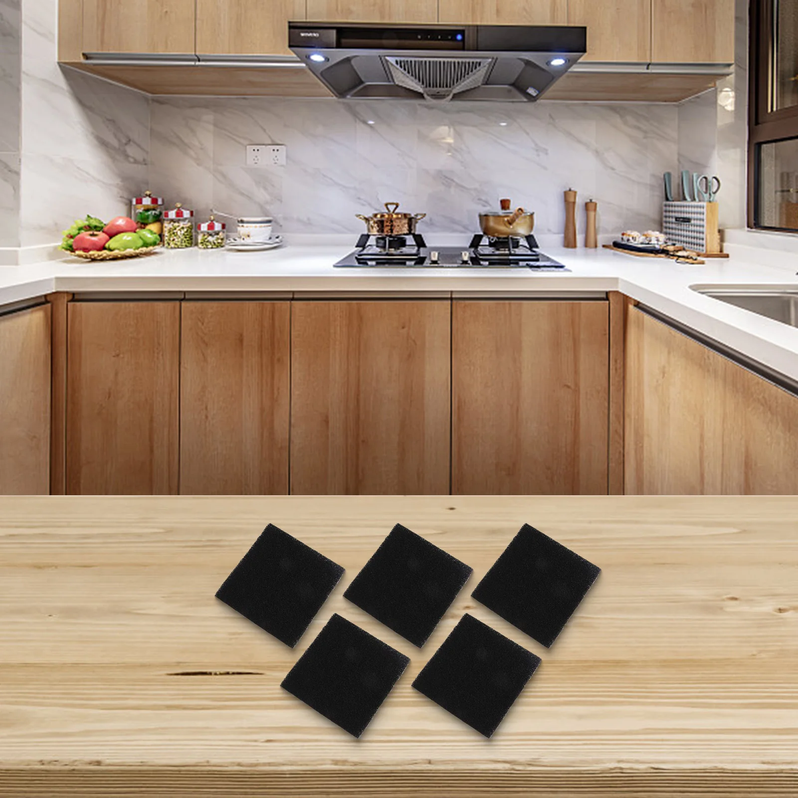 5/10 шт. губка для фильтра с активированным углем 13x13x1 см дымового эвакуатора