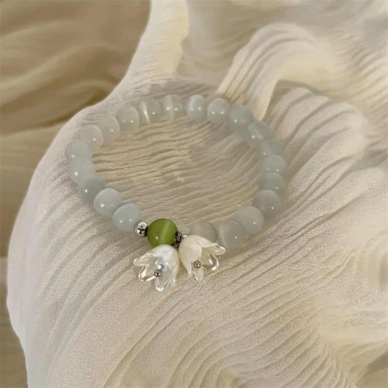

New Korean Gold Color Flower Beads Bracelet For Women Girls Elegant Party Wedding Gifts Link Chain Bracelet Jewelry Accessories