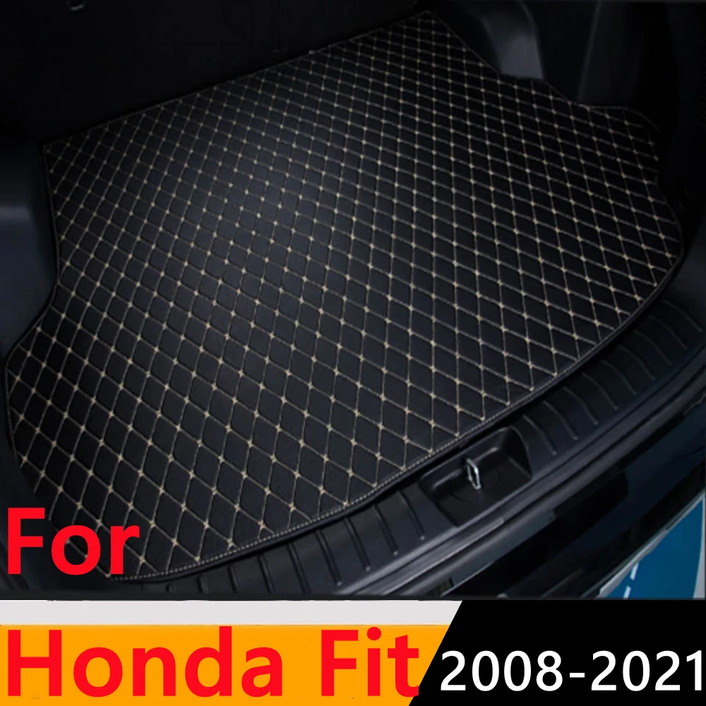 

Sinjayer Car AUTO Trunk Mat ALL Weather Tail Boot Luggage Pad Carpet Flat Side Cargo Liner Cover For Honda Fit 2008 2009 10-2021