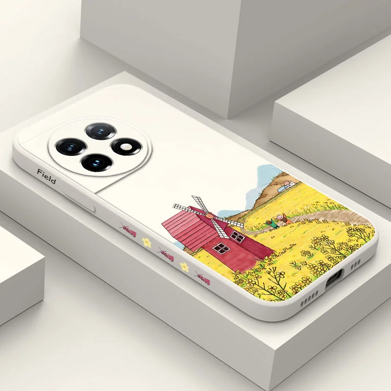 

Golden Fields Phone Case For Oneplus 11 11R 10 10R 10T 9R 9RT 9 8T 8 7 7T Pro 5G Liquid Silicone Cover