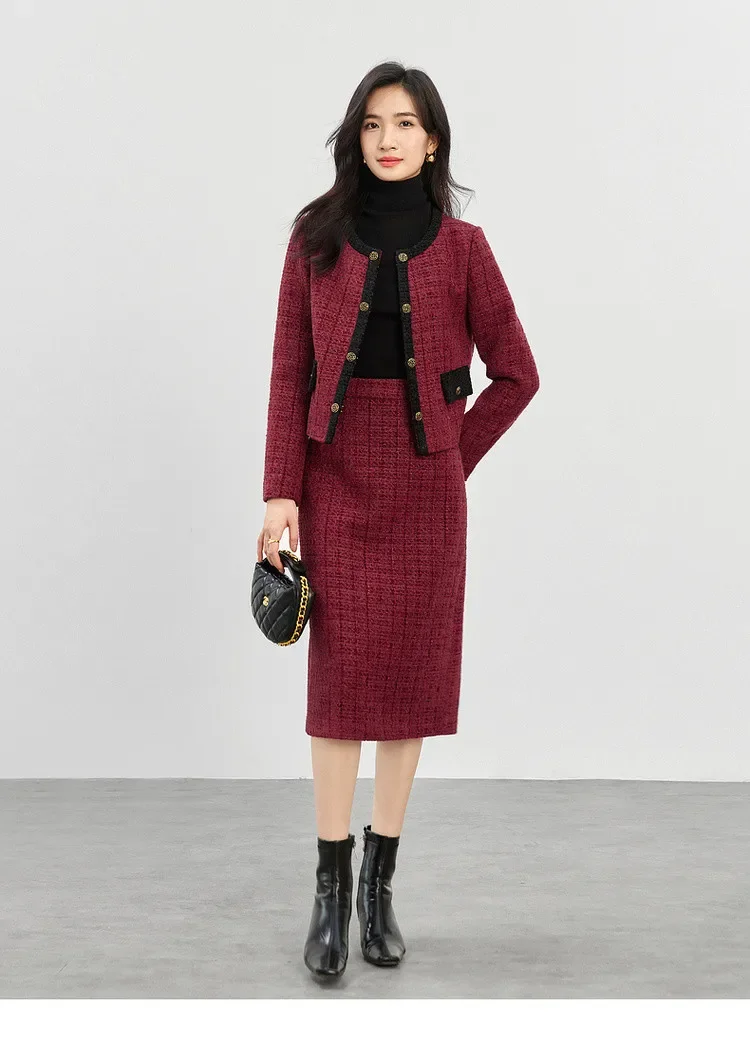 SENTUBILA комплект из 2 предметов женский наряд укороченные шерстяные куртки прямая