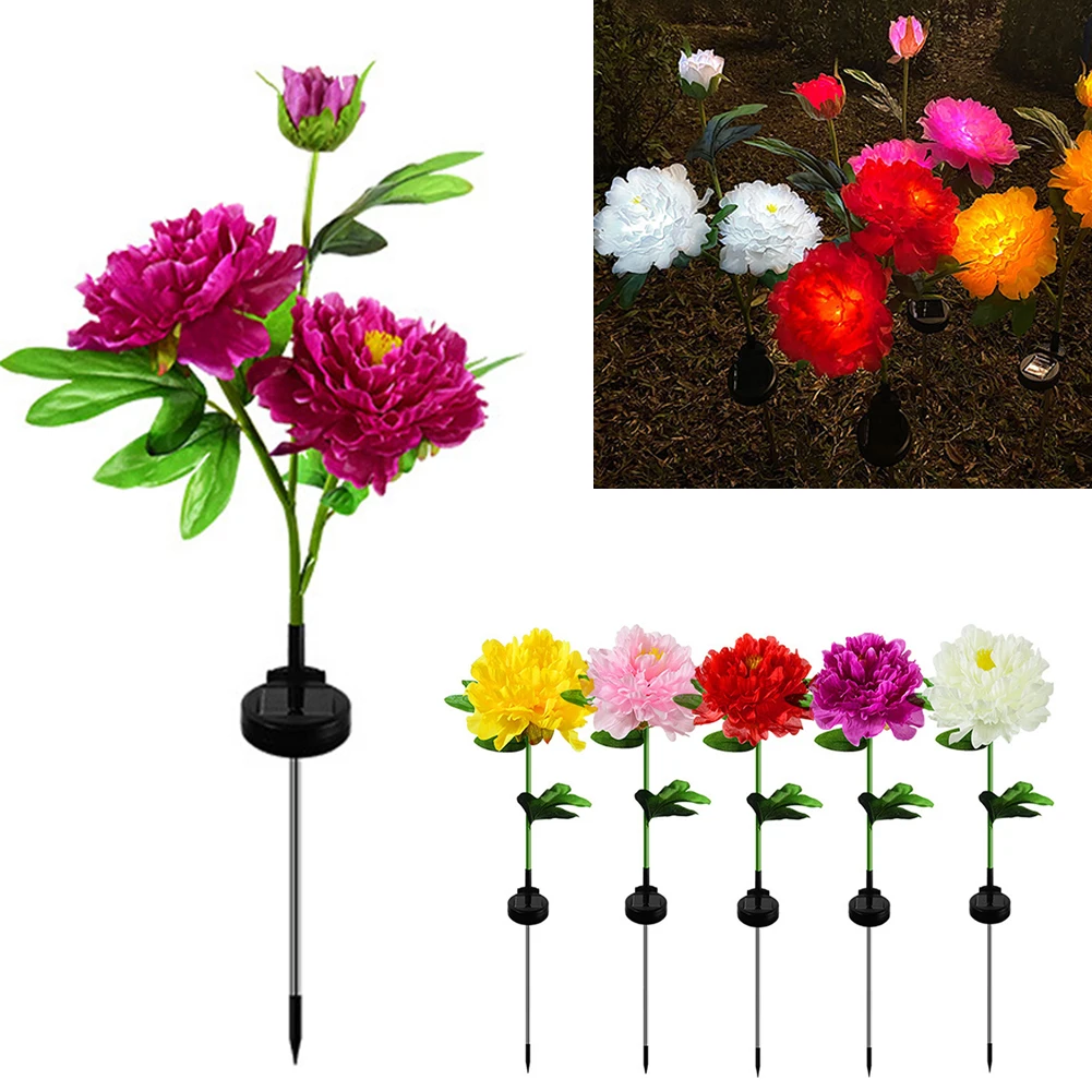

Одуванчик, садовый светильник, цветок пиона, уличный водонепроницаемый светодиодный цветочный светильник на солнечных стойках, светильник...