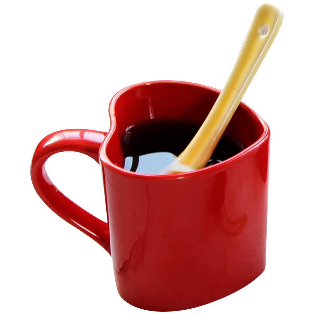 

Coffee Mug Ceramic Heart Mugs Cup Shaped Pottery Cups Water Couple Tumbler Stein Espresso Stoneware Tea Valentines Travel Beer