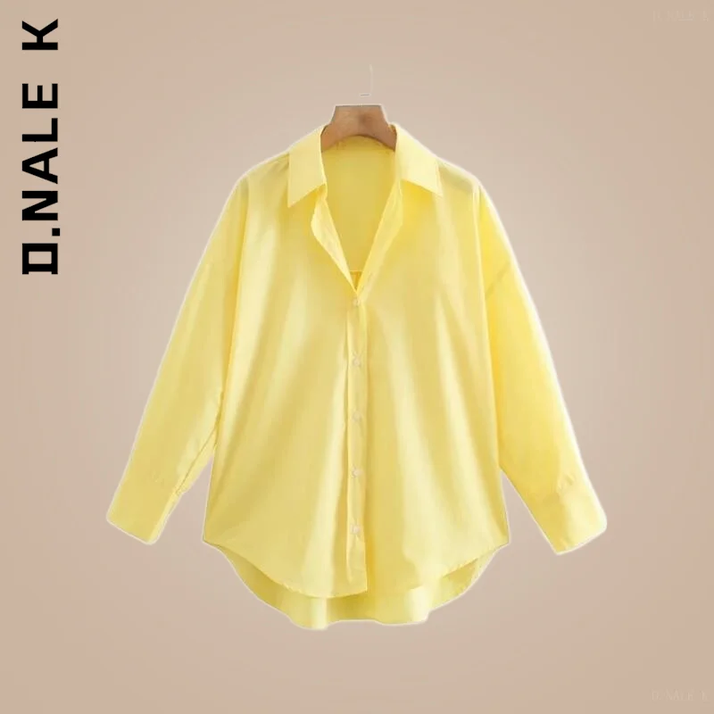 

D.Nale K Shirt Korean Style Women Ladies Slim Top Solid Color Women Office Lady New Chic Shirts Women Top Party Soft Tops Female