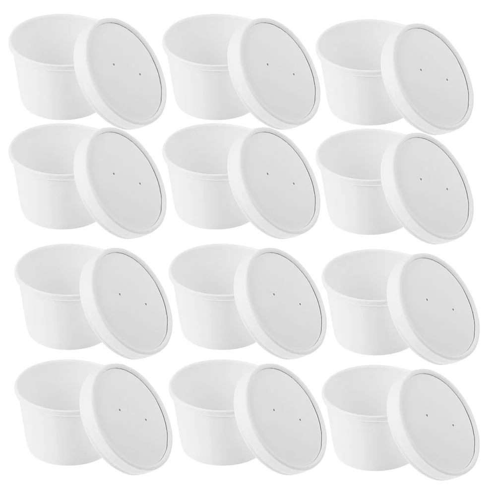 

20 Sets Disposable Ice Cream Cup Pudding Jelly Paper Foretaste Cups Spoons