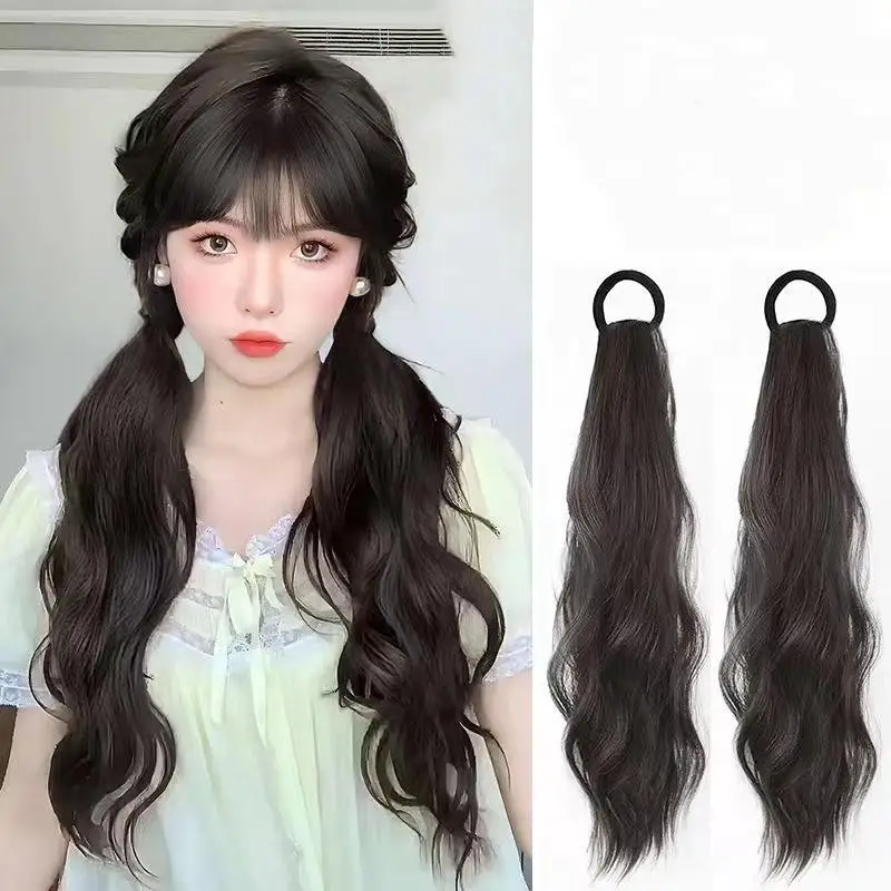 1 Шт. Женские Синтетические Волосы Микроволнистый Двойной Хвост